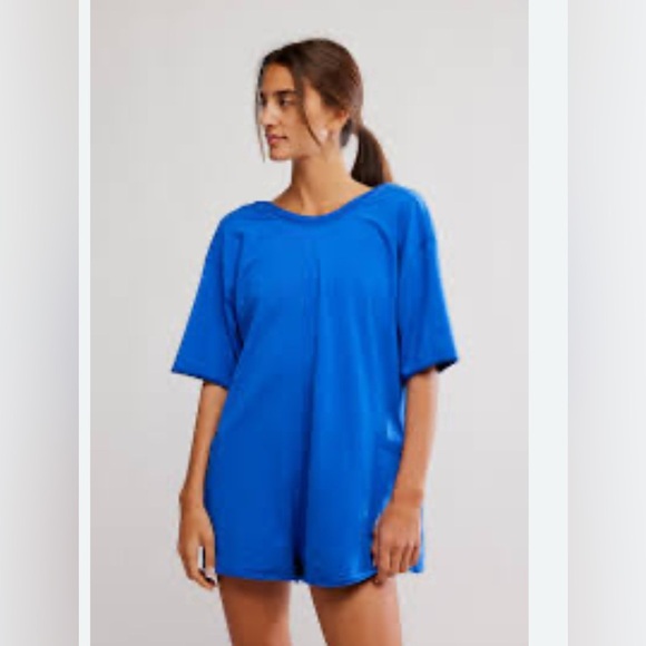 FREE PEOPLE ELECTRIC SHOCK HOT SHOT TEE ROMPER SOLD OUT COLOR NWT SIZE L - Picture 1 of 3